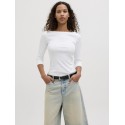 JJXX Fiffi 3/4 boatneck t-shirt - Bright White