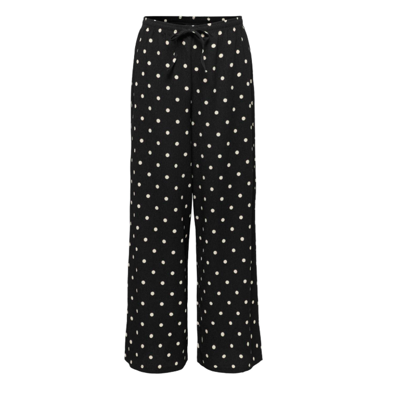 JDY Debbie new loose bukser - Black w. SANDSHELL DOT