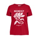 ONLY CARMAKOMA Night kortærmet t-shirt - Barbados Cherry Moment W. White Bloom