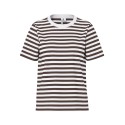 PIECES Ria kortærmet stribet t-shirt  - Hot Fudge