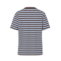 PIECES Ria kortærmet multicolor stribet t-shirt - Hot Fudge / CASHMERE BLUE