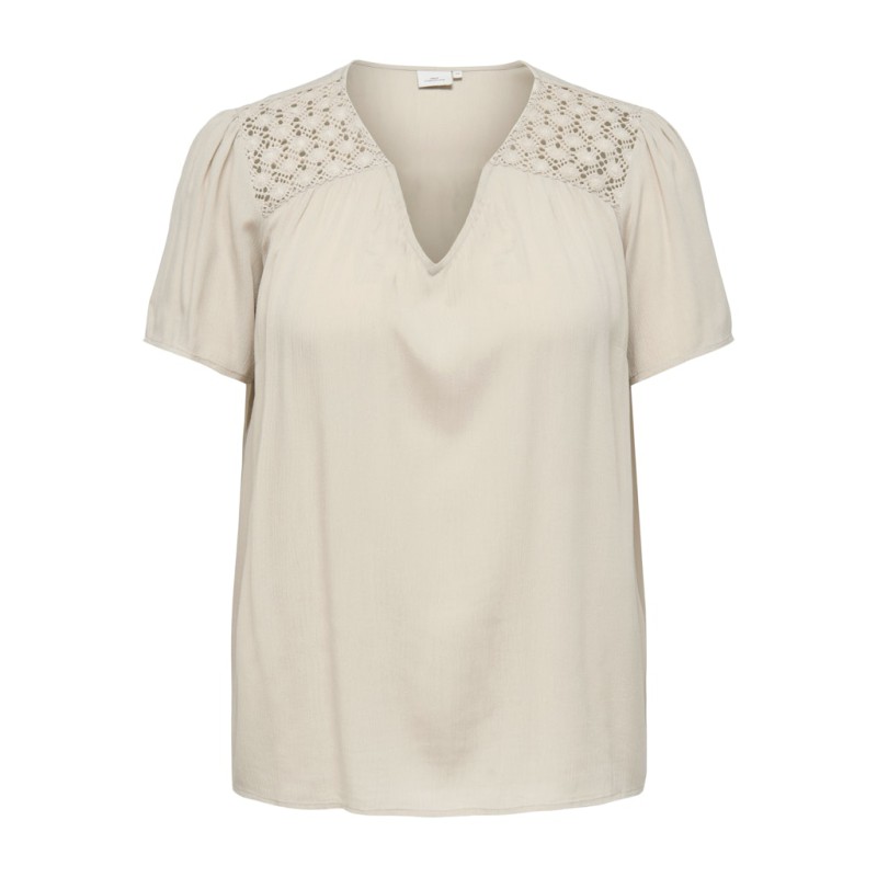 ONLY CARMAKOMA Selasi kortærmet t-shirt - Pumice Stone