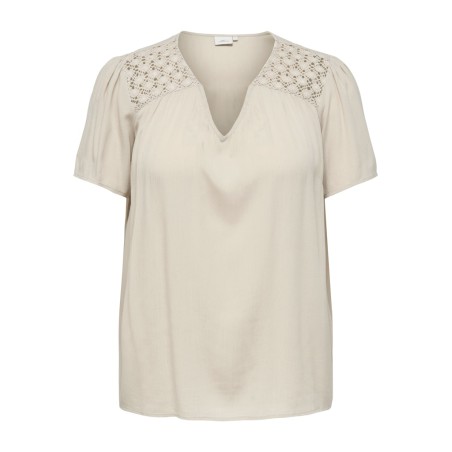 ONLY CARMAKOMA Selasi kortærmet t-shirt - Pumice Stone