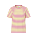 PIECES Ria kortærmet multicolor stribet t-shirt - French Vanilla / Sea Pink