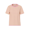 PIECES Ria kortærmet multicolor stribet t-shirt - French Vanilla / Sea Pink