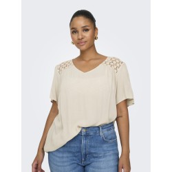 ONLY CARMAKOMA Selasi kortærmet t-shirt - Pumice Stone