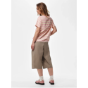 PIECES Ria kortærmet multicolor stribet t-shirt - French Vanilla / Sea Pink