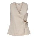ONLY Baia ærmeløs hør wrap vest - Chateau Gray MELANGE