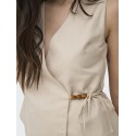ONLY Baia ærmeløs hør wrap vest - Chateau Gray MELANGE