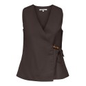 ONLY Baia ærmeløs hør wrap vest - Coffee Bean