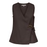 ONLY Baia ærmeløs hør wrap vest - Coffee Bean