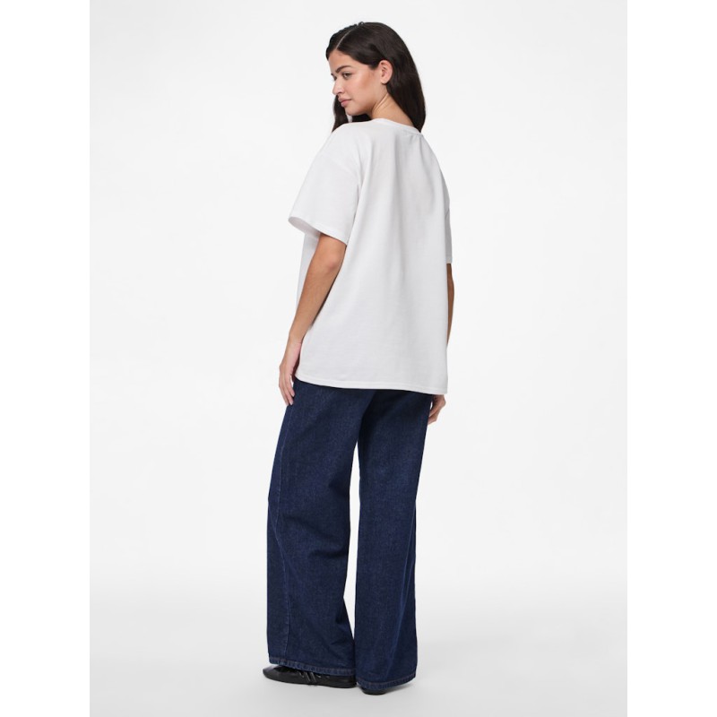 PIECES Skylar kortærmet oversized t-shirt - Bright White