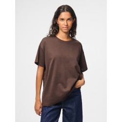 PIECES Skylar kortærmet oversized t-shirt - Hot Fudge