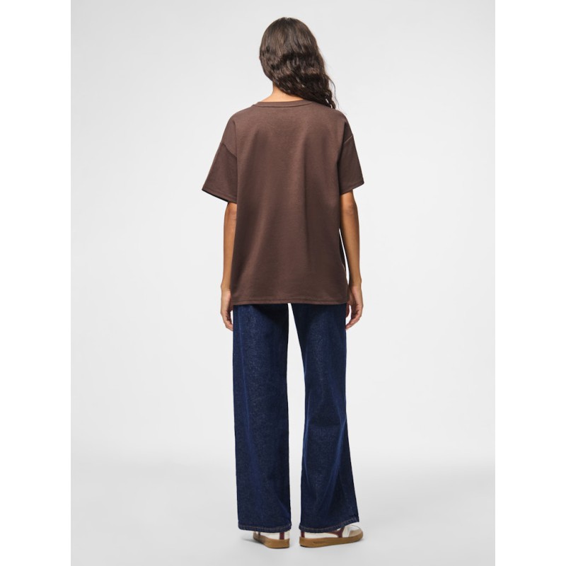 PIECES Skylar kortærmet oversized t-shirt - Hot Fudge