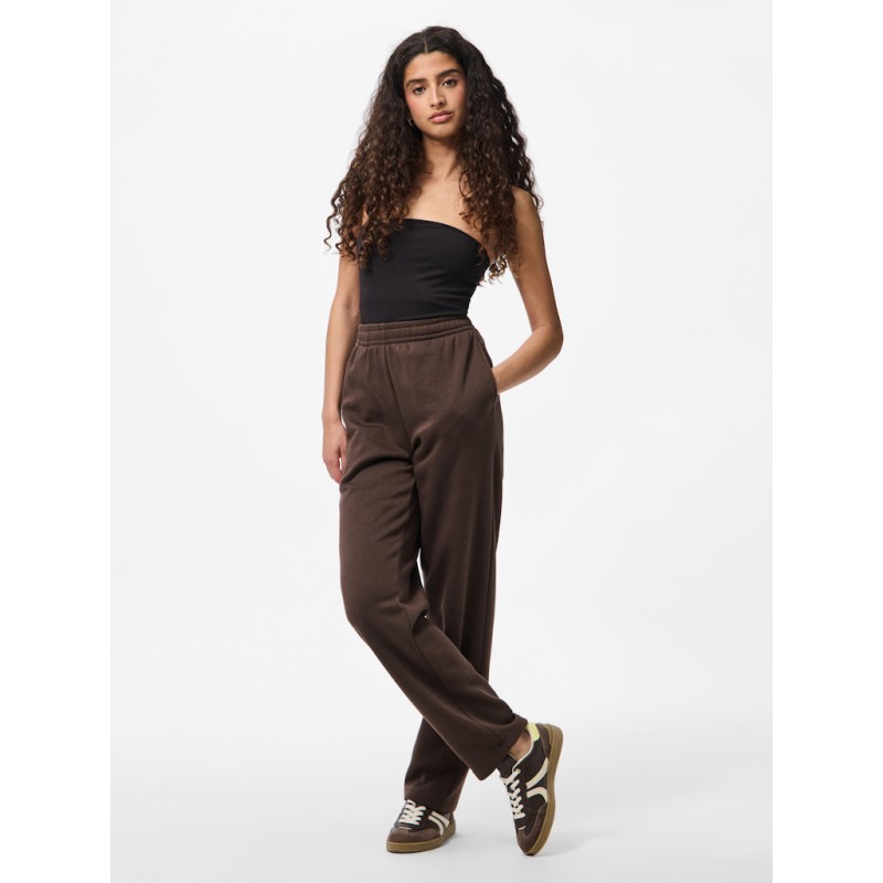 PIECES Chilli højtaljet straight sweatpants - Hot Fudge