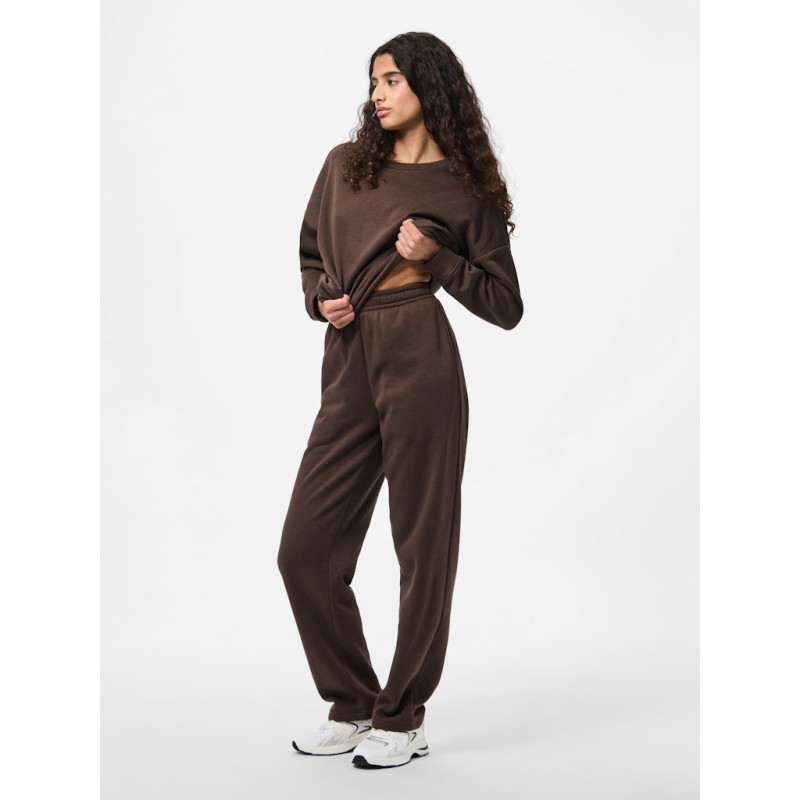 PIECES Chilli højtaljet straight sweatpants - Hot Fudge