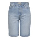 ONLY Sonny wide rhinst denim shorts - Medium Blue Denim