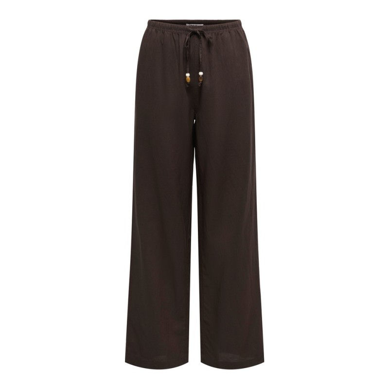 ONLY Isola pull up wide bukser - Coffee Bean