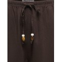 ONLY Isola pull up wide bukser - Coffee Bean