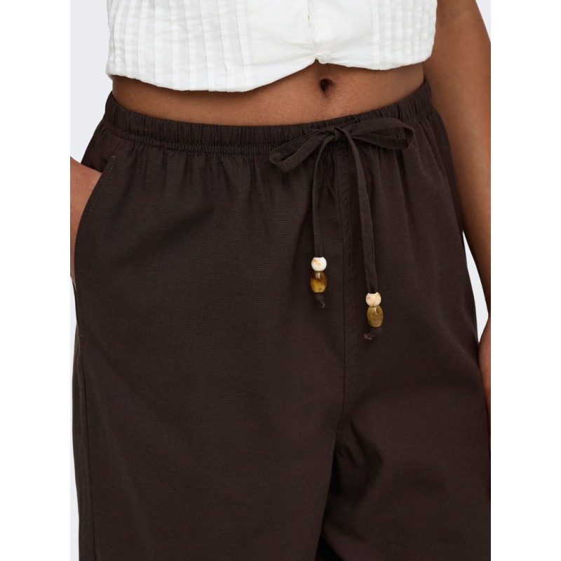 ONLY Isola pull up wide bukser - Coffee Bean