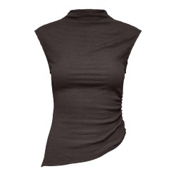 JDY Nila ærmeløs funnel neck top - Chocolate Torte