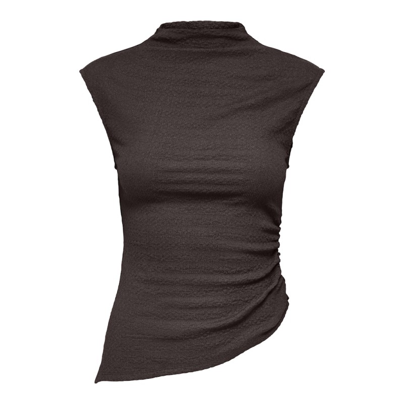 JDY Nila ærmeløs funnel neck top - Chocolate Torte