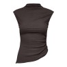 JDY Nila ærmeløs funnel neck top - Chocolate Torte