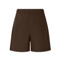 PIECES Bosella højtaljet pleated shorts - Hot Fudge