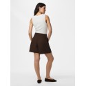 PIECES Bosella højtaljet pleated shorts - Hot Fudge