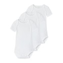 NAME IT BABY Unisex kortærmet body 3 pack - bright white