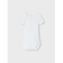 NAME IT BABY Unisex kortærmet body 3 pack - bright white