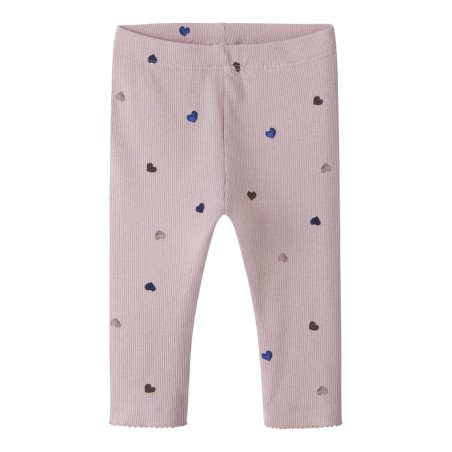 NAME IT BABY Nutti Leggings - Burnished Lilac HEARTS