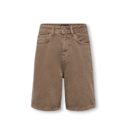 ONLY & SONS JUNIOR fade loose denim shorts - Brown Denim