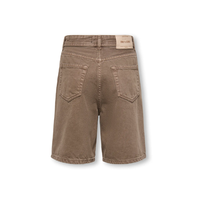 ONLY & SONS JUNIOR fade loose denim shorts - Brown Denim