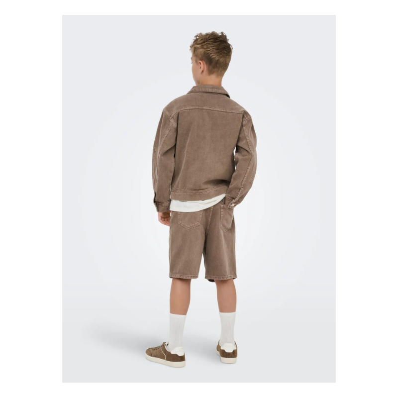 ONLY & SONS JUNIOR fade loose denim shorts - Brown Denim