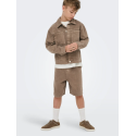 ONLY & SONS JUNIOR fade loose denim shorts - Brown Denim