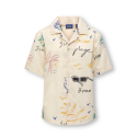 ONLY & SONS JUNIOR Luke resort kortærmet skjorte - Antique White SKETCH COLORS