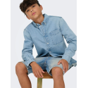 ONLY & SONS JUNIOR Edge tint denim shorts - Medium Blue Denim TINTED