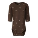 NAME IT BABY Frino langærmet body - Rocky Road
