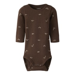 NAME IT BABY Frino langærmet bodystocking - Rocky Road