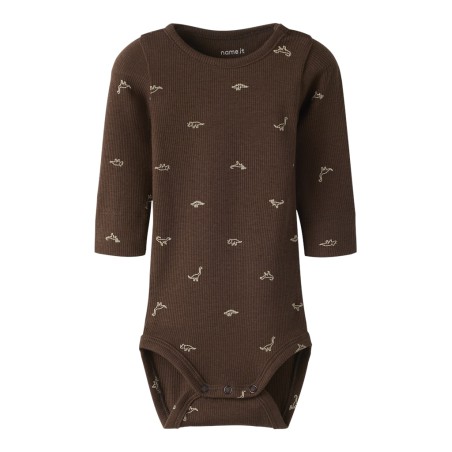 NAME IT BABY Frino langærmet body - Rocky Road