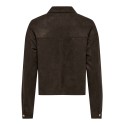 JDY Julle langærmet fake suede skjorte - Coffee Bean