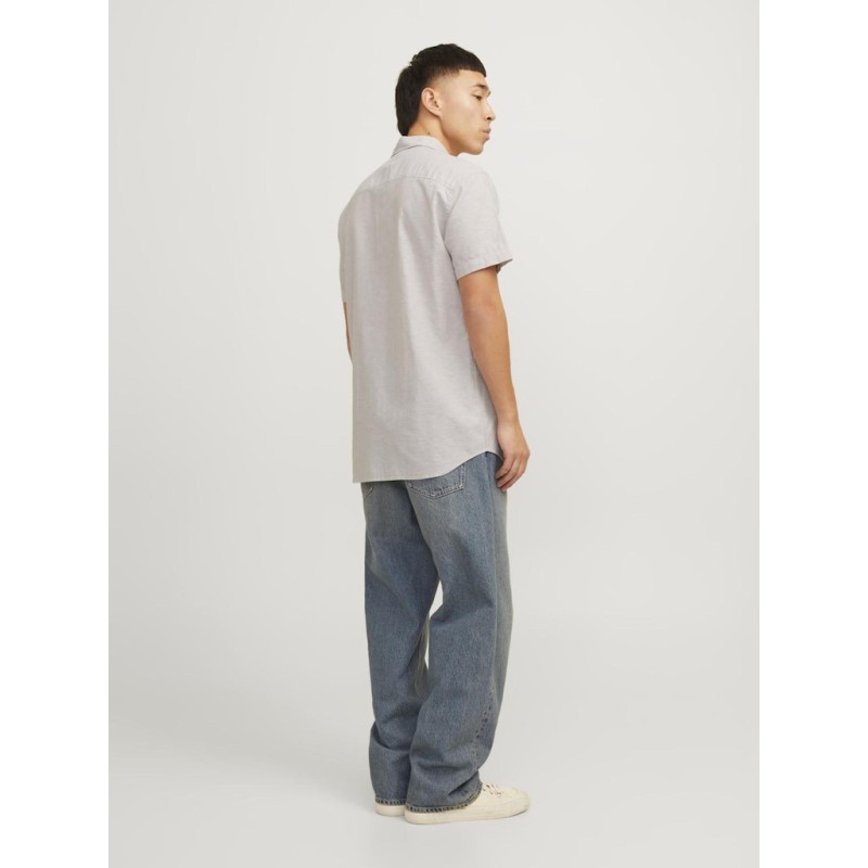JACK & JONES Summer Hør S/S Skjorte - Crockery