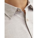 JACK & JONES Summer Hør S/S Skjorte - Crockery