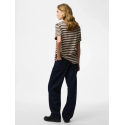 PIECES Ria kortærmet multicolor stribet T-shirt - Hot Fudge W. Silver grey