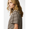 PIECES Ria kortærmet multicolor stribet T-shirt - Hot Fudge W. Silver grey