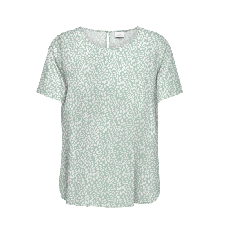 ONLY CARMAKOMA Nova bech life kortærmet t-shirt - Jadeite coffee leaf