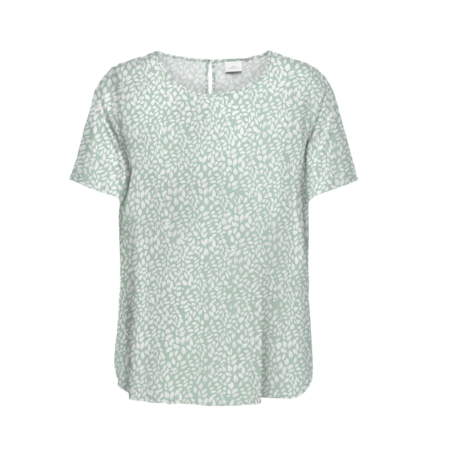 ONLY CARMAKOMA Nova bech life kortærmet t-shirt - Jadeite coffee leaf