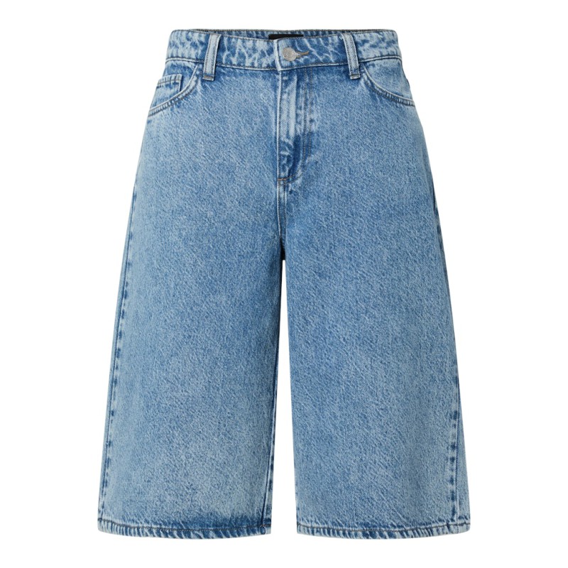 PIECES Sky MW denim shorts - Medium Blue Denim