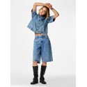 PIECES Sky MW denim shorts - Medium Blue Denim